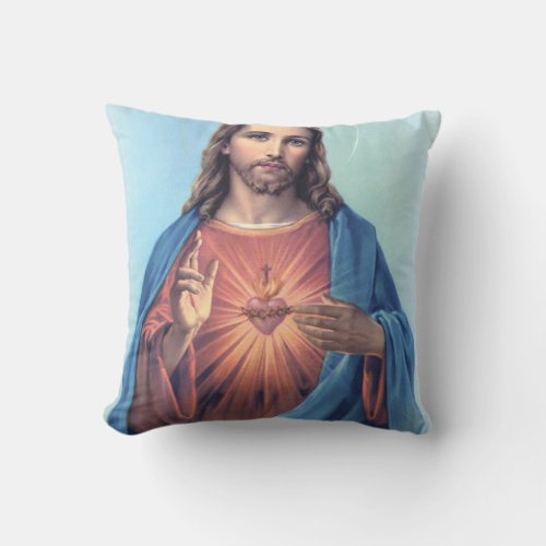 Sacred Heart Of Jesus Throw Pillow