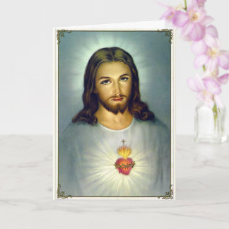 Sacred Heart of Jesus Traditional Catholic Pose Card