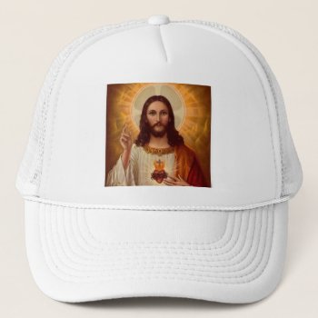 Sacred Heart Of Jesus Trucker Hat by stargiftshop at Zazzle
