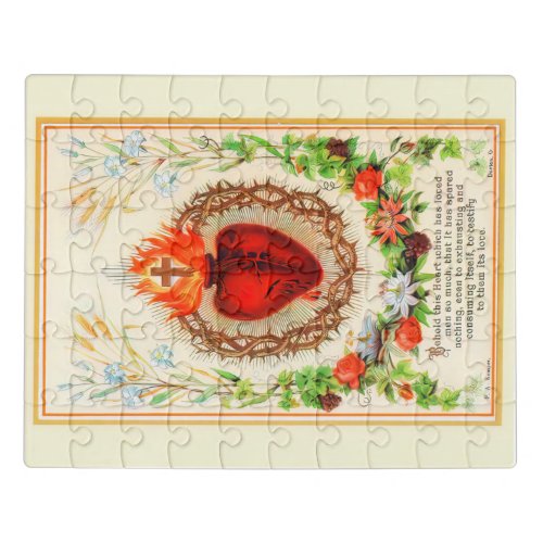Sacred Heart of Jesus Vintage A_092621  Jigsaw Puzzle