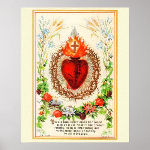 Sacred Heart of Jesus Vintage A_092621 Poster