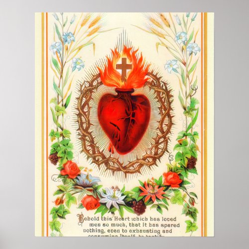Sacred Heart of Jesus Vintage A_092621 Poster