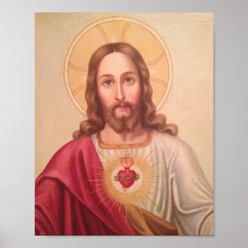 Sacred Heart Of Jesus Vintage Art Poster