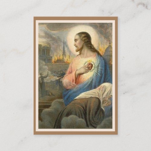 Sacred Heart of Jesus Vintage Holy Card Notre Dame