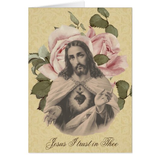 Sacred Heart of Jesus Vintage Religious Floral (Front)
