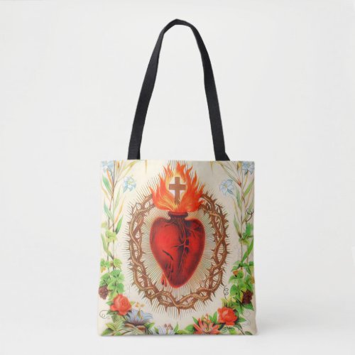 Sacred Heart of Jesus Vintage  Tote Bag