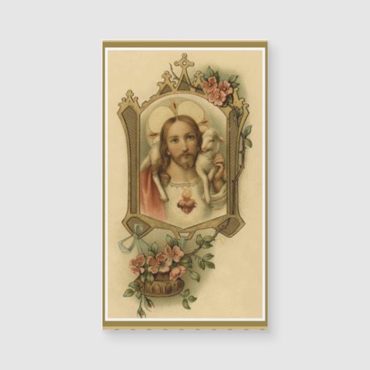 Sacred Heart of Jesus w/lamb & flowers (Front)