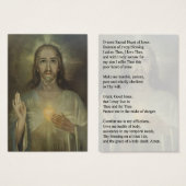 Sacred Heart of Jesus w/prayer Holy Cards (Front & Back)