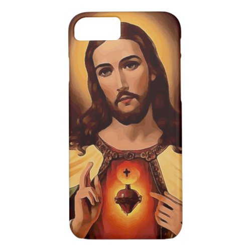 Sacred Heart of Jesus Watercolor Print iPhone 87 Case