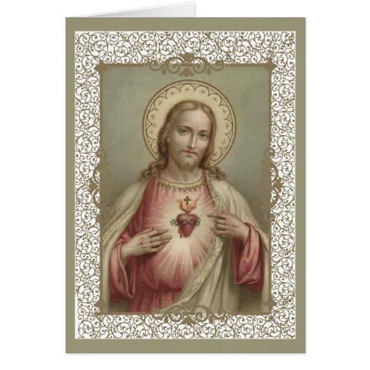 Sacred Heart of Jesus with decorative border (Front)