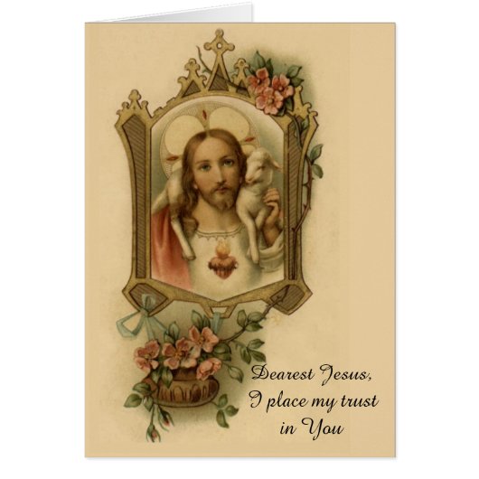 Sacred Heart of Jesus with lamb Cards (Front)