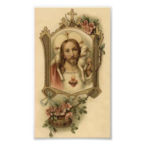 Sacred Heart of Jesus with lamb Photo Print
