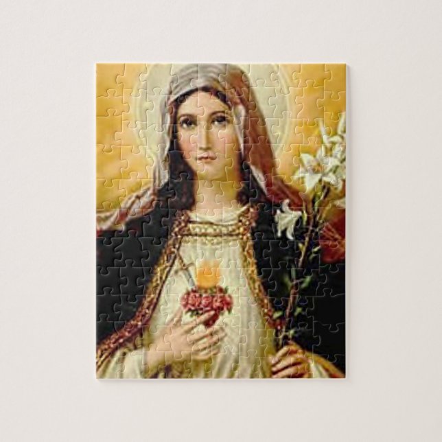 SACRED HEART OF MARY 10 CUSTOMIZABLE PRODUCTS JIGSAW PUZZLE (Vertical)
