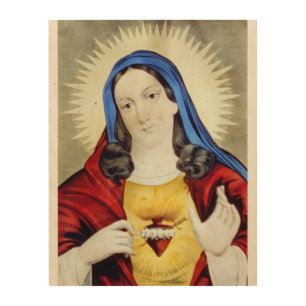 Sacred heart of Mary - 1907 Wood Wall Art