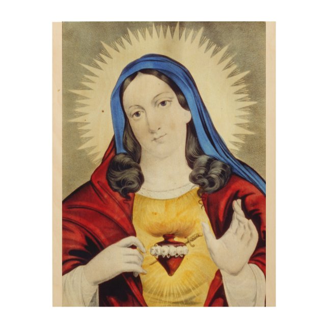 Sacred heart of Mary - 1907 Wood Wall Art (Front)
