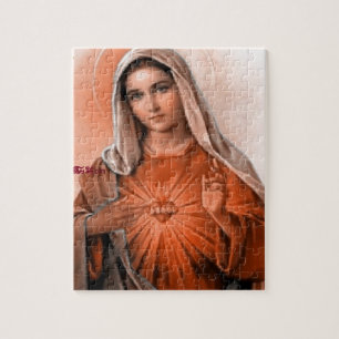 SACRED HEART OF MARY A05 CUSTOMIZABLE PRODUCTS JIGSAW PUZZLE