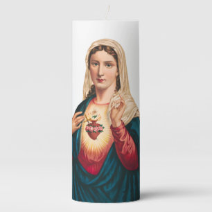 Sacred Heart of Mary Pillar Candle