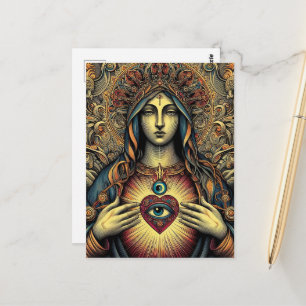 Sacred Heart Of Mary Protection From Evil Postcard