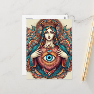 Sacred Heart Of Mary Protection From Evil Postcard