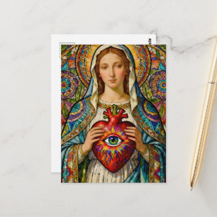 Sacred Heart Of Mary Protection From Evil Postcard