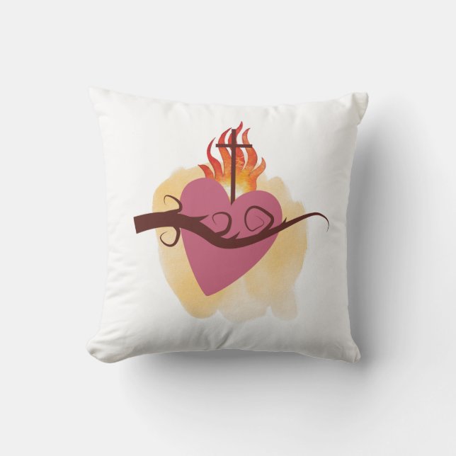 Sacred Heart Pillow by Catholic Everyday (Front)