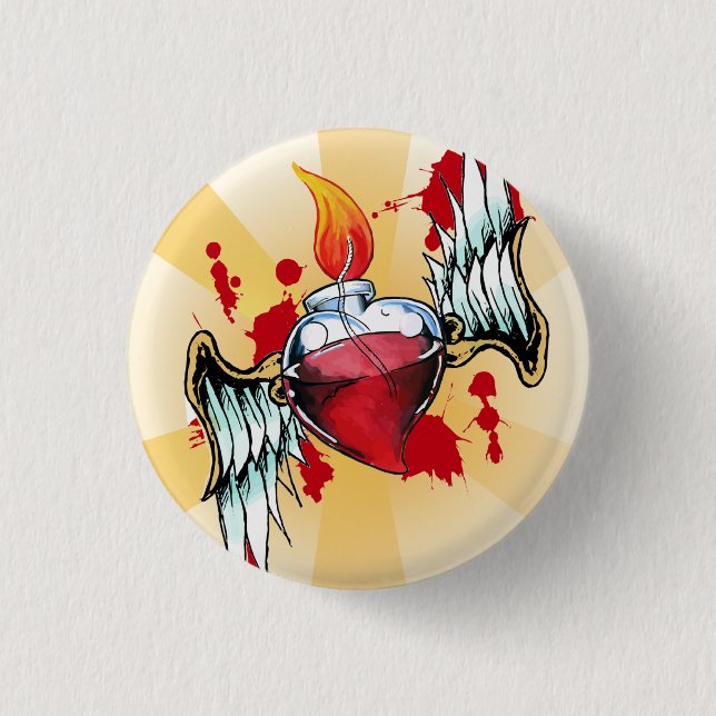 Sacred Heart Pinback Button (Front)