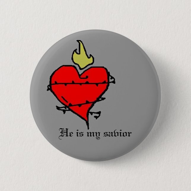 Sacred Heart Pinback Button (Front)