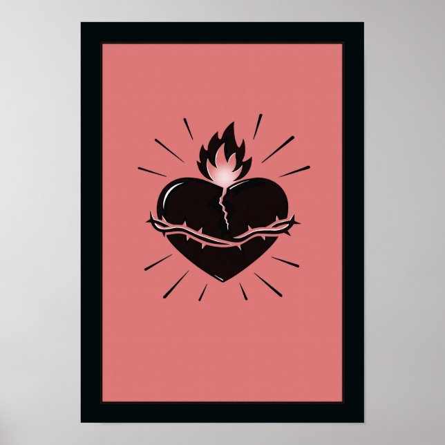 Sacred Heart Reimagined – Minimal Symbolic Art Poster (Front)