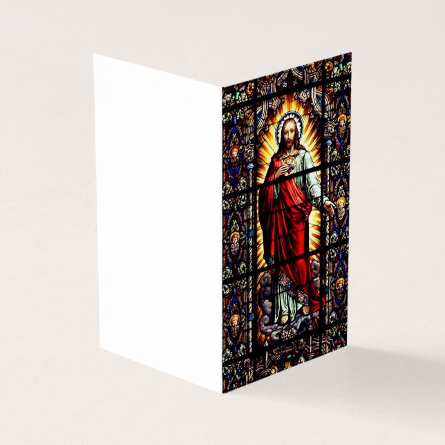 Sacred Heart Religious Catholic Funeral Holy Card (Outside)