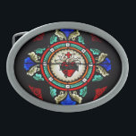 Sacred Heart (stained glass) Buckle Oval Belt Buckle<br><div class="desc">Sacred Heart of Jesus (stained glass) from Convent Chapel at Historic St. Mary's Catholic Church in Lancaster,  PA</div>