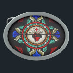 Sacred Heart (stained glass) Buckle Oval Belt Buckle<br><div class="desc">Sacred Heart of Jesus (stained glass) from Convent Chapel at Historic St. Mary's Catholic Church in Lancaster,  PA</div>