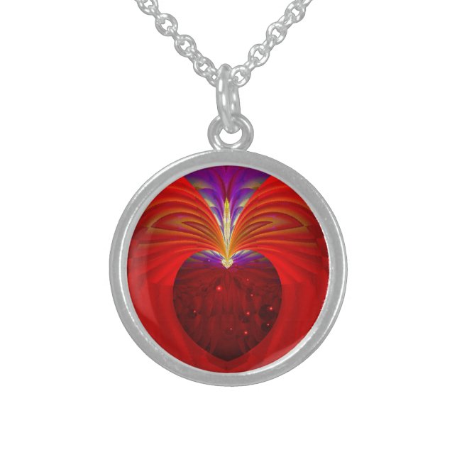 Sacred Heart Sterling Silver Necklace (Front)