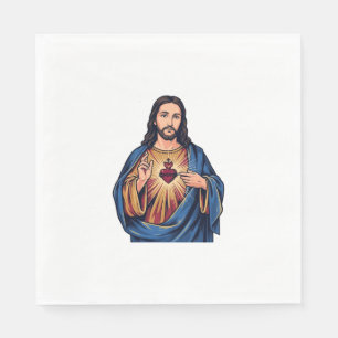 Sacred Heart Vintage Engraving Religious Vector De Napkins