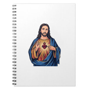Sacred Heart Vintage Engraving Religious Vector De Notebook