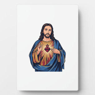 Sacred Heart Vintage Engraving Religious Vector De Plaque