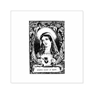 Sacred Heart Virgin Mother Mary Catholic Religious Rubber Stamp