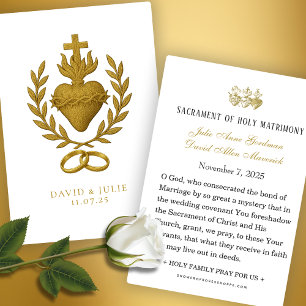 Sacred Heart & Wedding Bands Keepsake