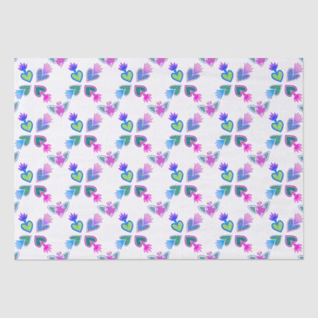Sacred Heart White Decoupage Craft Gift  Tissue Paper (Front)