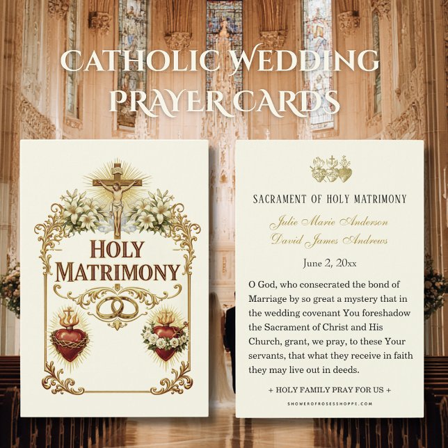Sacred Hearts Catholic Wedding Prayer Card (Creator Uploaded)