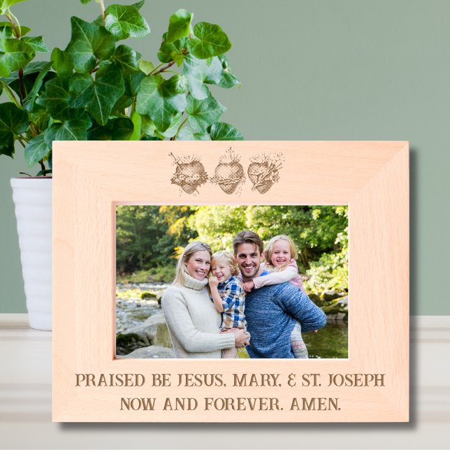 Sacred Hearts Jesus Mary St. Joseph Religious Engraved Frames (Creator Uploaded)