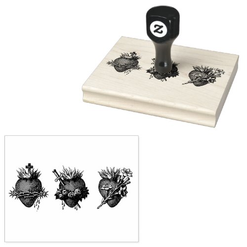 Sacred Hearts of Holy Family  Rubber Stamp