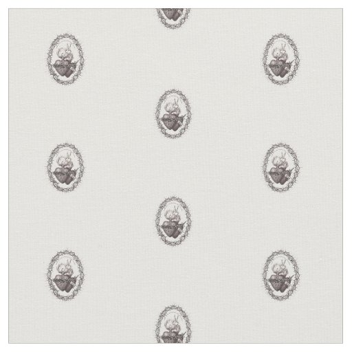 Sacred Hearts of Jesus and Mary pattern fabric