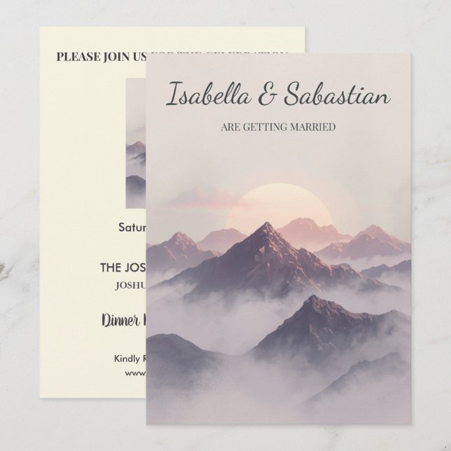 Sacred Horizon Spiritual Boho Wedding Invitation (Front/Back)