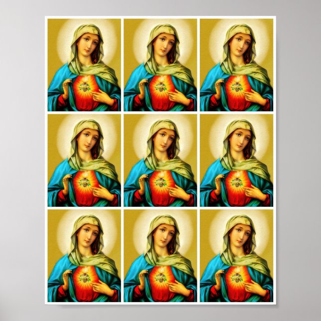 Sacred Immaculate Heart of Virgin Mary Multi Poster (Front)