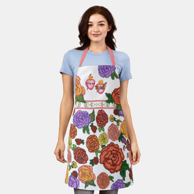 Sacred & Immaculate Heart Roses Apron (Worn)