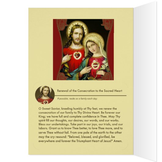 Sacred Immaculate Hearts Jesus Mary Prayer (Inside (Left))