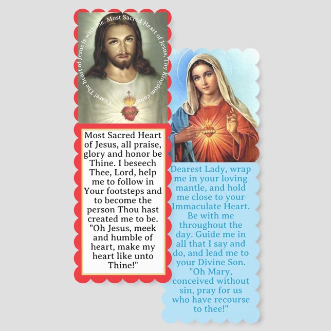 Sacred & Immaculate Hearts of Jesus & Mary Bookmarks (Creator Uploaded)