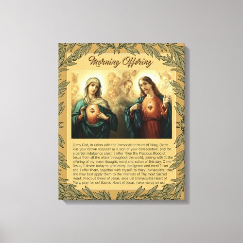 Sacred Jesus Immaculate Heart Mary Angels Cherubs Canvas Print