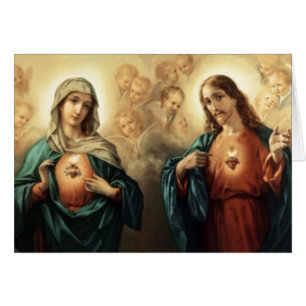 Sacred Jesus Immaculate Heart Mary Angels Cherubs Cards