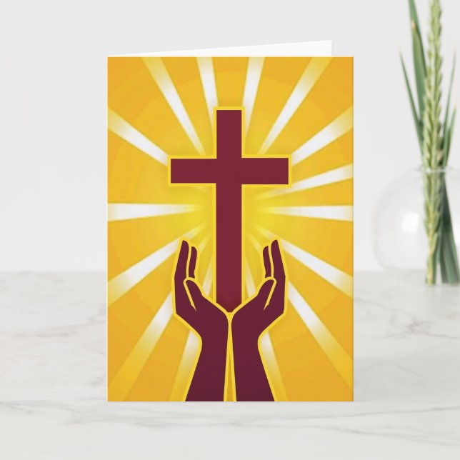 Sacred Light Prayer Hands Card (Front)